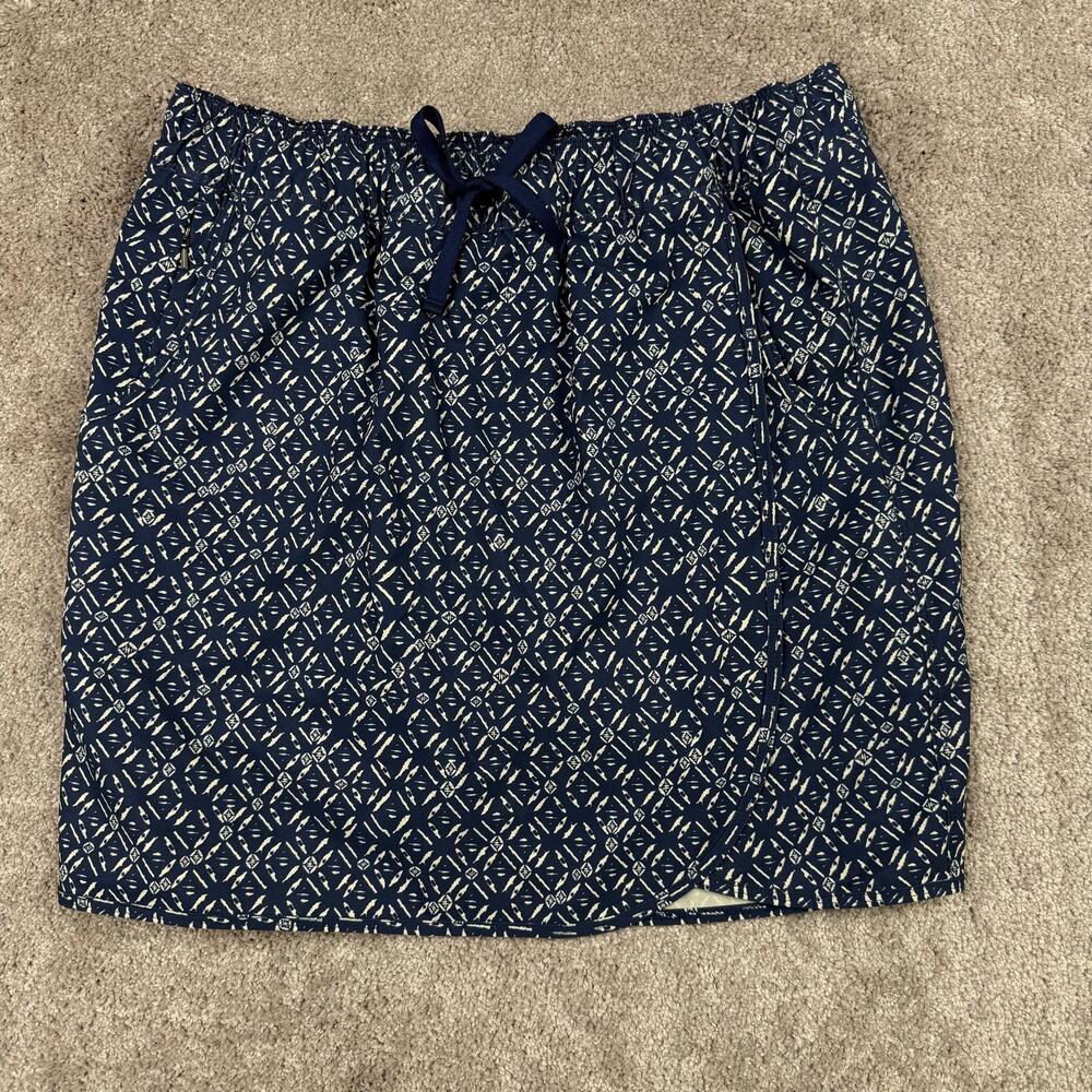Patagonia Fleetwith Skort Navy Geometric Print Size L Gorpcore Utility Coastal